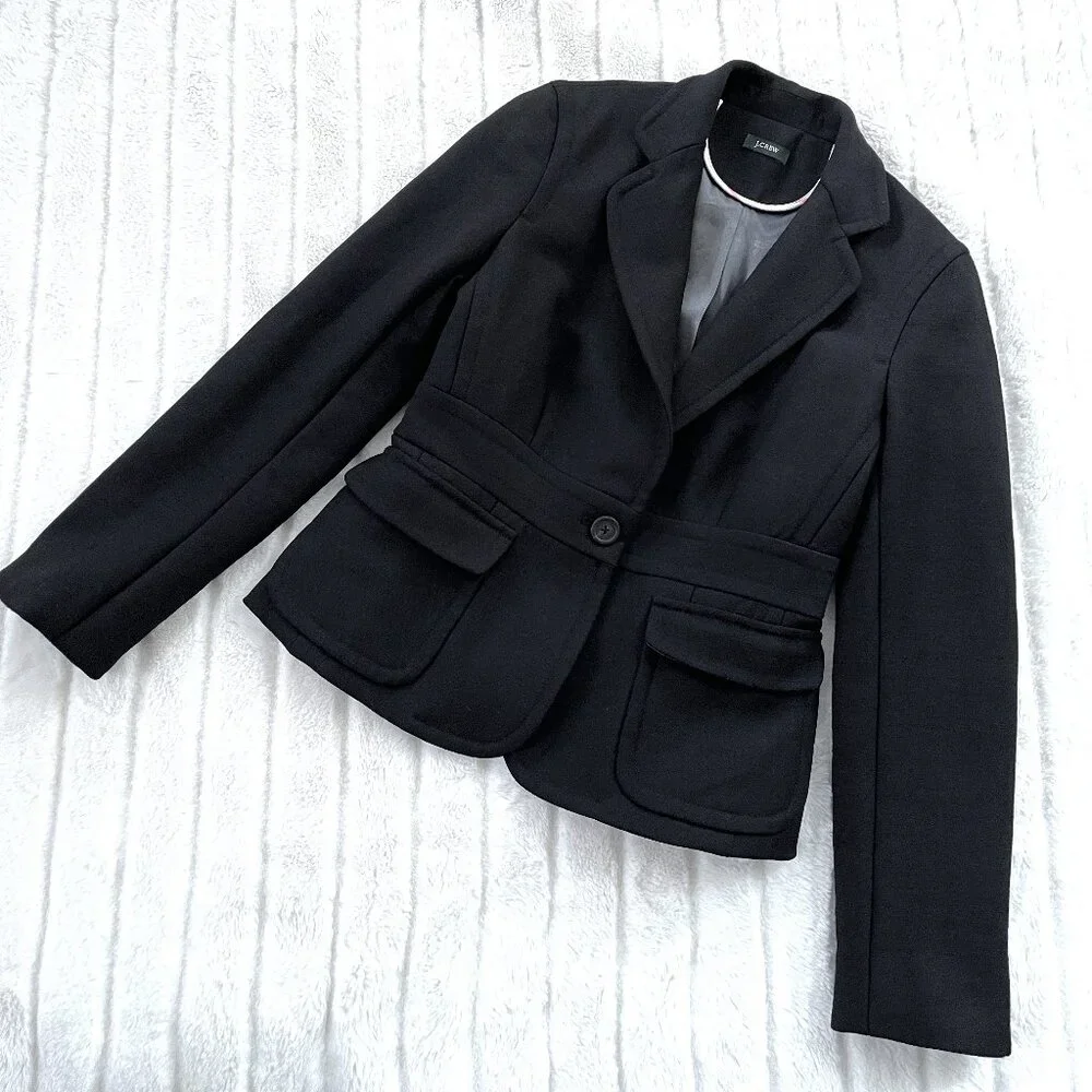 J. Crew Double-Cloth Blazer (Black) 0P